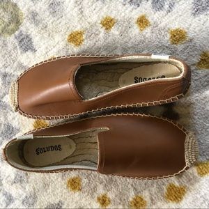 Soludos brown leather smoking slipper NWT